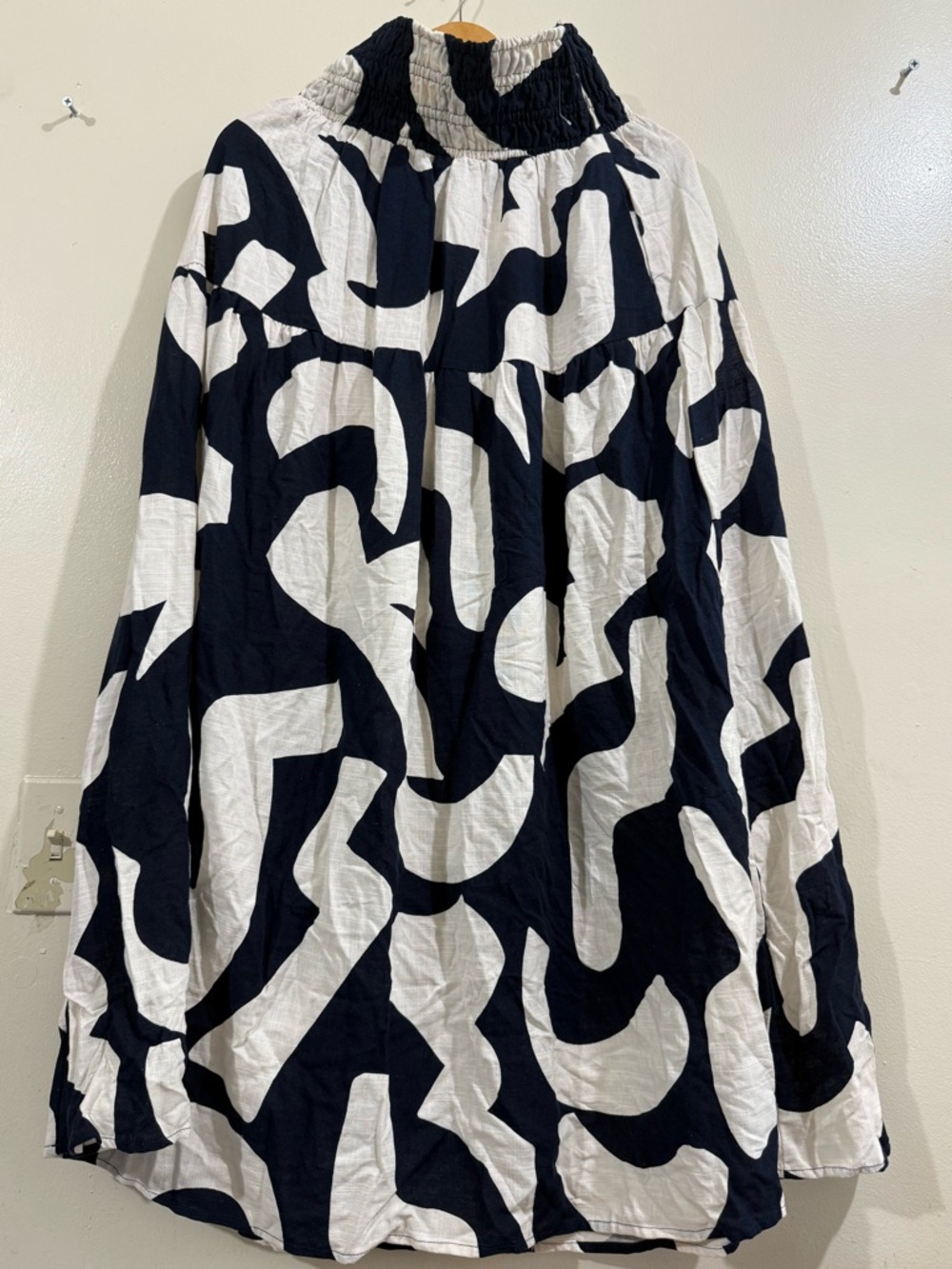 PAPER HEART Abstract Black & White A-Line Midi Skirt
